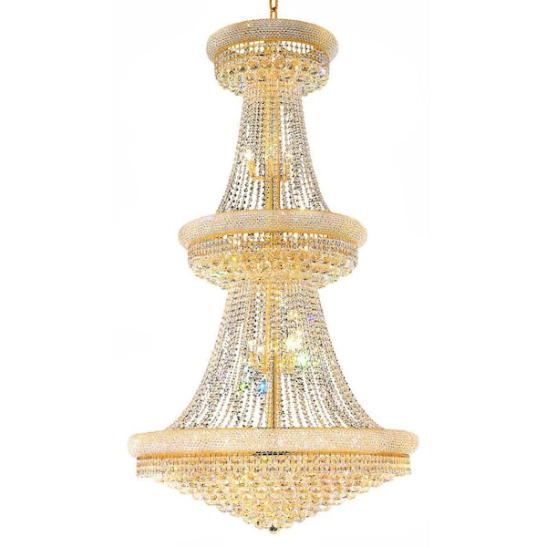 CWI Lighting Empire 38 Light Down Chandelier With Gold Finish
