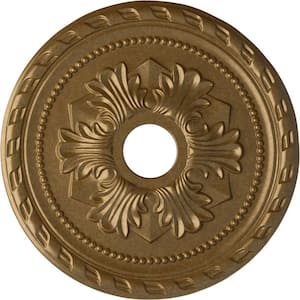 1-5/8 in. x 20-7/8 in. x 20-7/8 in. Polyurethane Palmetto Ceiling Medallion, Pale Gold