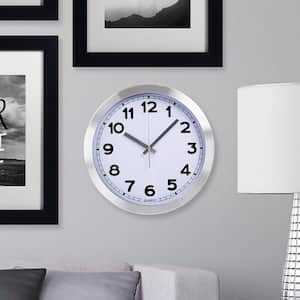 12 in. Silver Brushed Aluminum Wall Clock
