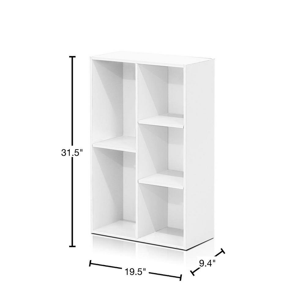 Sleek White Wood 5-Cube Organizer for Chic Storage