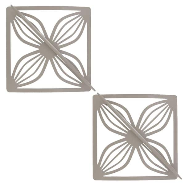 Unbranded 5.8 in. Metal Square Curtain Tiebacks Lola Big Size in Taupe (2-Set)