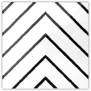 Geometry Collection 7.8"x7.8" Peel and Stick Tile for Kitchen Backsplash, Stairs, Wall Decoration (12pcs/5.2sq.ft）