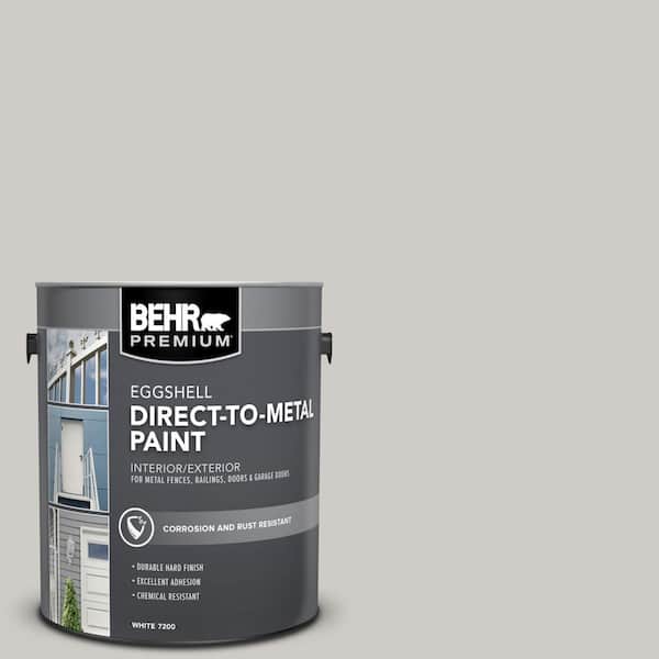 BEHR PREMIUM 1 gal. #AE-49 Polished Silver Eggshell Direct to Metal Interior/Exterior Paint