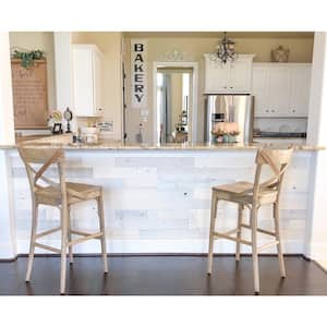 1/8 in. x 4 in. x 12-42 in. Peel and Stick White Wooden Decorative Wall Paneling (10 sq. ft./Box)