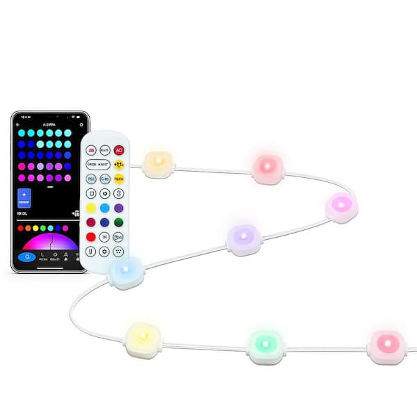 JAZAVA Smart RGB Visual Feast 36 Light 50 ft. Outdoor Plug-In LED Novelty Color Changing String-Light
