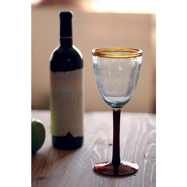 Unbranded 18 oz. Clear Hand Blown Recycled Glass Water Goblet (Set of 6)