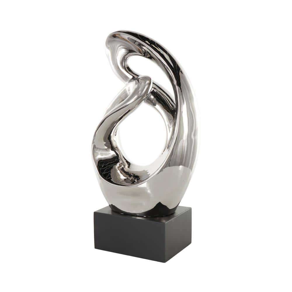Litton Lane Silver Ceramic Abstract Sculpture 89088 - The Litton Lane Silver Ceramic Abstract Sculpture 89088 - The