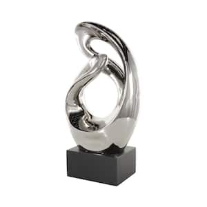 Silver Ceramic Abstract Sculpture