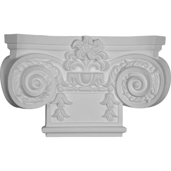 Ekena Millwork 16-7/8 in. x 4 in. x 10-1/4 in. Primed Polyurethane Small Empire Capital with Necking