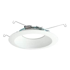 691 Series 6 in. White Dead Front Shallow Recessed Trim with White Baffle