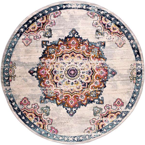 Artistic Weavers Quinn Saffron 5 ft. 3 in. x 5 ft. 3 in. Round Area Rug