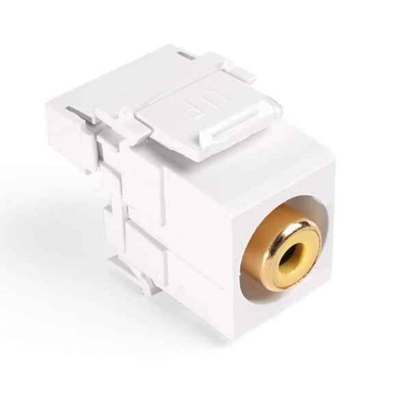 Leviton QuickPort RCA 110-Type Connector with Yellow Barrel, White