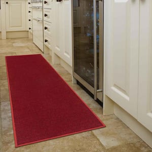 Ottohome Collection Non-Slip Rubberback Modern Solid 2x5 Indoor Runner Rug, 1 ft. 8 in. x 4 ft. 11 in., Red