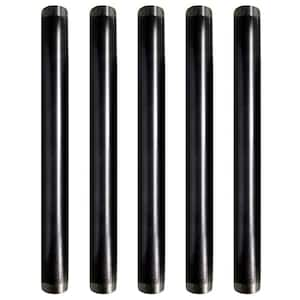 1/2 in. x 3 ft. Black Steel Pipe (5-Pack)