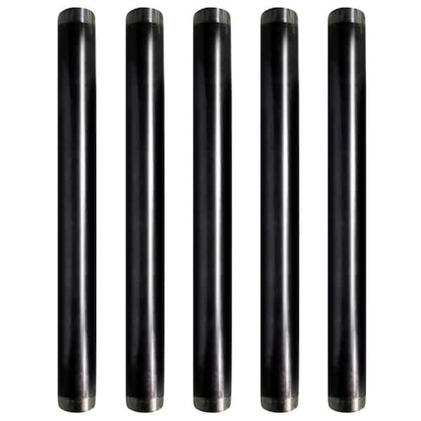 1/2 in. x 3 ft. Black Steel Pipe (5-Pack)