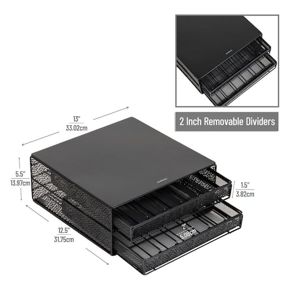 Mind Reader Single Serve Coffee Pod Organizer with 2 Drawers, 72