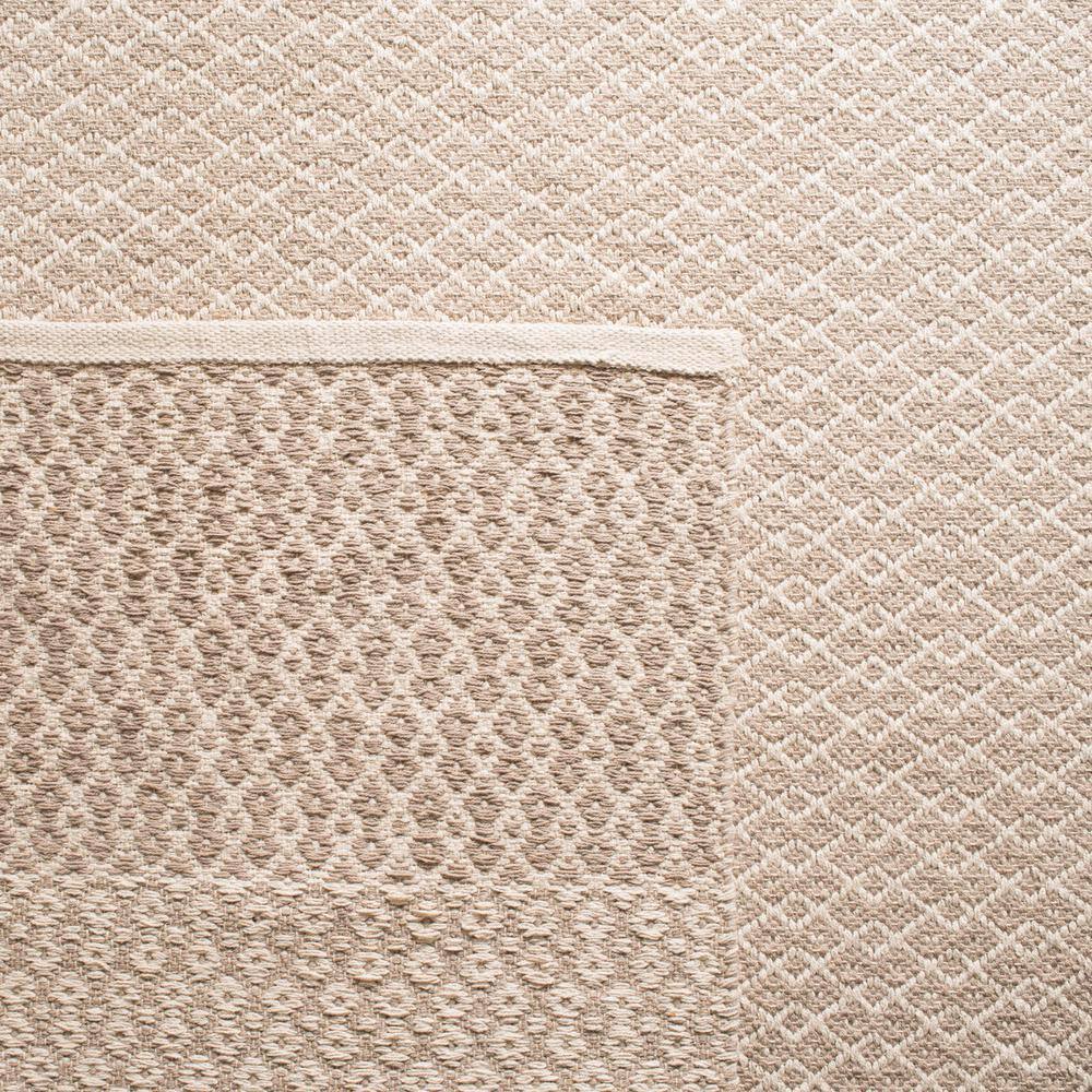 Ivory and Grey Hand Woven Cotton Square Area Rug