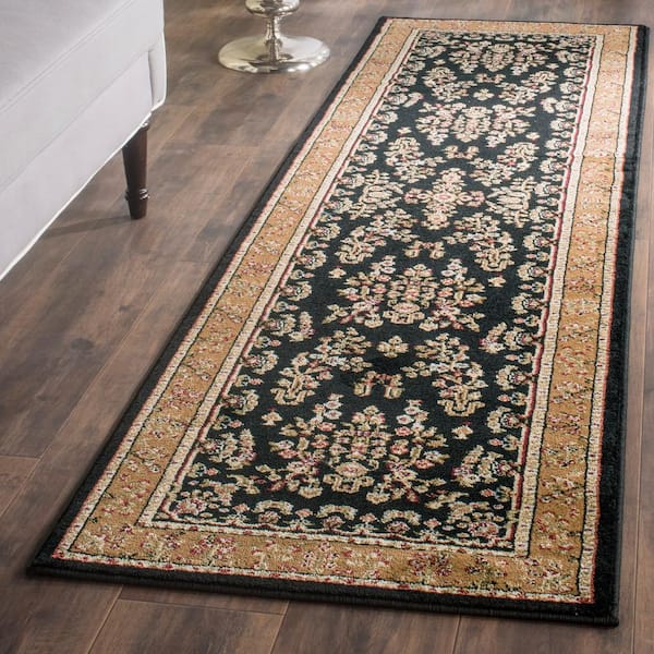 SAFAVIEH Lyndhurst Black/Tan 2 ft. x 6 ft. Border Runner Rug LNH331D-26 -  The Home Depot