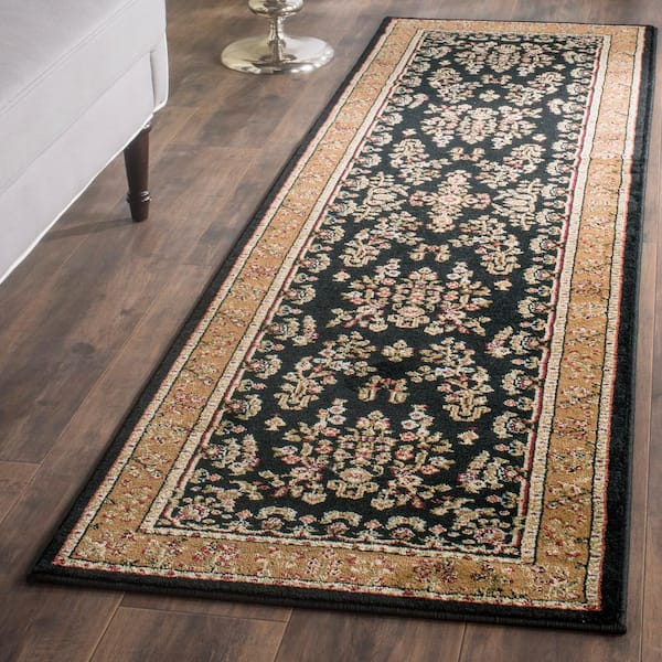 Lyndhurst Black/Tan 2 ft. x 6 ft. Border Runner Rug