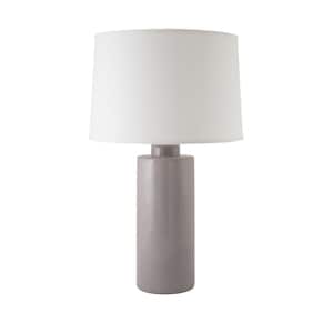 Cylinder 28 in. Gloss Swanky Grey Indoor Table Lamp