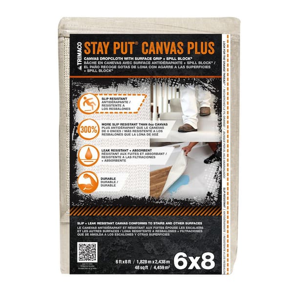 6 ft. x 8 ft. Stay Put Canvas Plus Drop Cloth