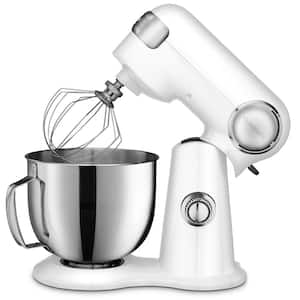 Precision Master 5.5 Qt. 12-Speed White Die Cast Stand Mixer with Attachments