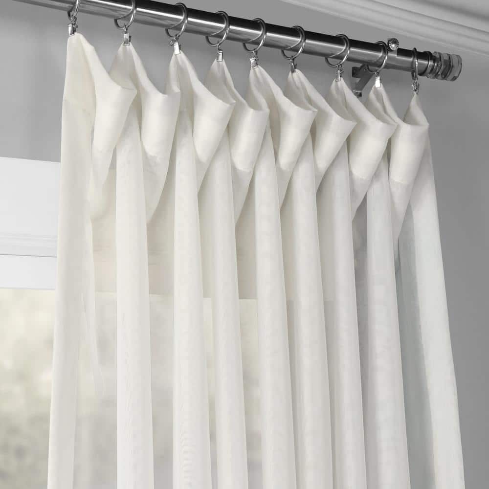 Off-White Double Layered Sheer Puddle Length Drapes