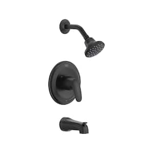 Colony PRO 1-Handle Water Saving Tub and Shower Trim Kit for Flash Valves in Matte Black (Valve Not Included)