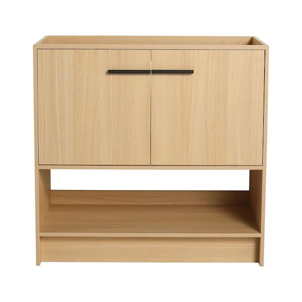 35.25 in. Freestanding Bath Vanity Cabinet without Top in Oak Unassembled