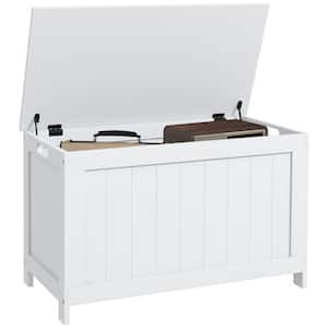 29.9 in. W x 15.7 in. D x 18.9 in. H Outdoor Storage Cabinet, Wooden Box with Safety Hinges, White