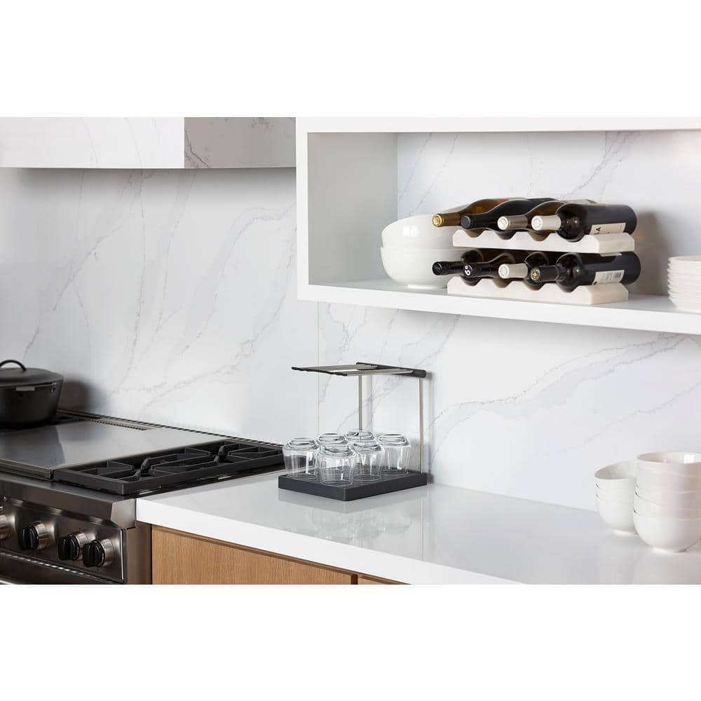 Charcoal Folding Wine Glass Drying Rack Organizer