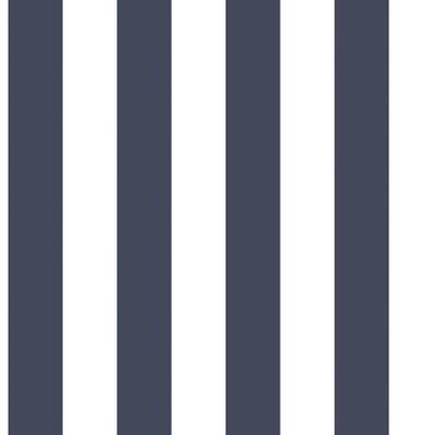 Smart Stripes 2 Traditional Stripe Wallpaper in Navy and White