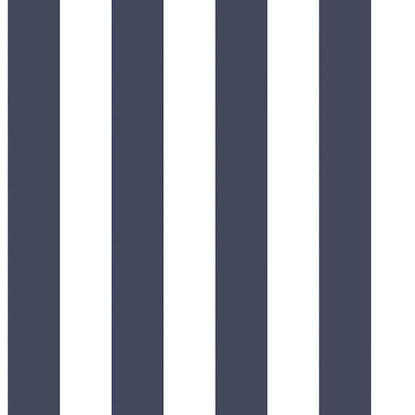 Unbranded Smart Stripes 3 Navy/White Traditional Stripe Vinyl on Non-Woven Non-Pasted Wallpaper Sample