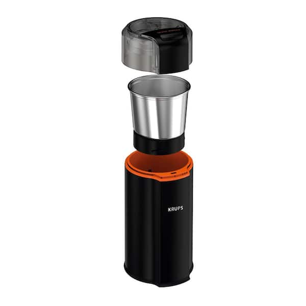 Krups 3 oz. Black Silent Vortex 3-in-1 Blade Coffee Grinder with Removable  bowl GX332850 - The Home Depot