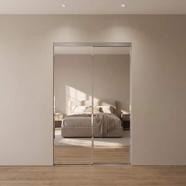 Impact Plus 60 in. x 80 in. Beveled Edge Backed Mirror Aluminum