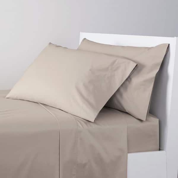 Basics Cotton Jersey Bed Sheet Set King Oatmeal 