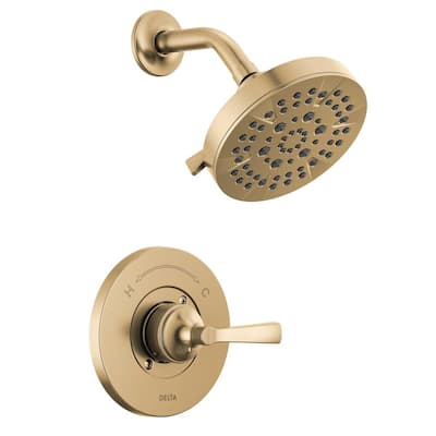 Faryn Gold Single-Handle 5-Spray Shower Faucet in Champagne Bronze (Valve Included)