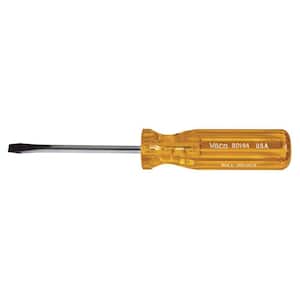 1/4 in. Keystone-Tip Flat Head Screwdriver with 4 in. Round Shank