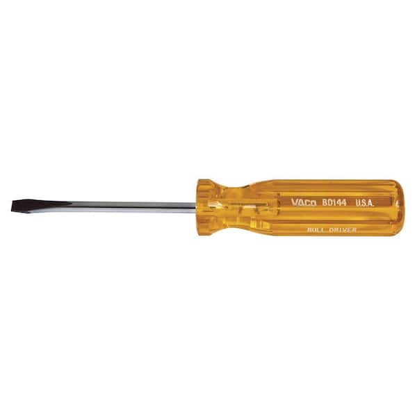 Klein Tools 1/4 in. Keystone-Tip Flat Head Screwdriver with 4 in. Round Shank