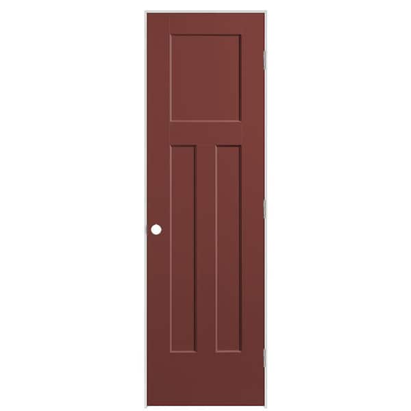 Masonite 24 in. x 80 in. 3-Panel Winslow Left-Hand Solid Core Red Bluff Molded Composite Single Prehung Interior Door