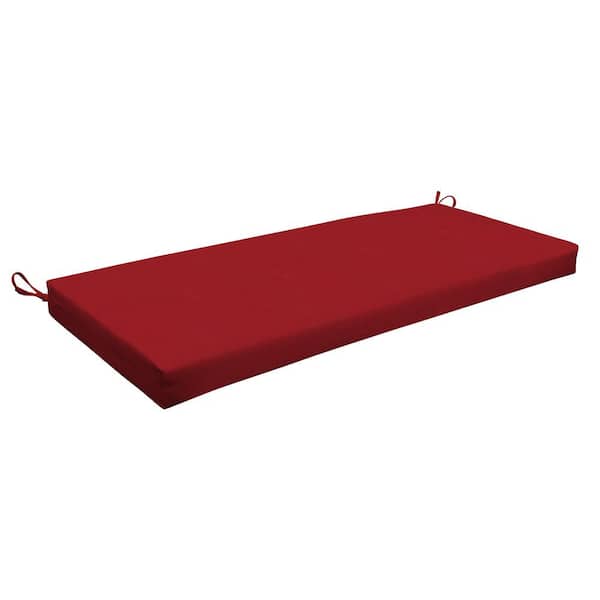 Honeycomb Rectangular Outdoor Bench Cushion Textured Solid Imperial Red