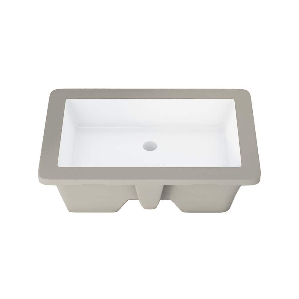Altair 15.5'' White Ceramic Rectangular Bathroom Sink with Overflow