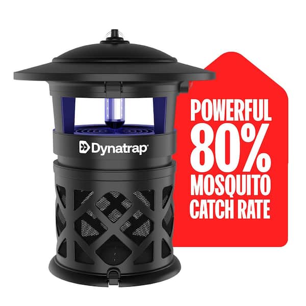 1 Acre LED Outdoor Insect Trap - Traps Mosquitoes, Flies, Moths, & Other Flying Insects - Bug Zapper Alternative - Black