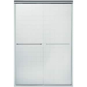Finesse 47-5/8 in. x 70-1/16 in. Frameless Sliding Shower Door in Silver with Handle