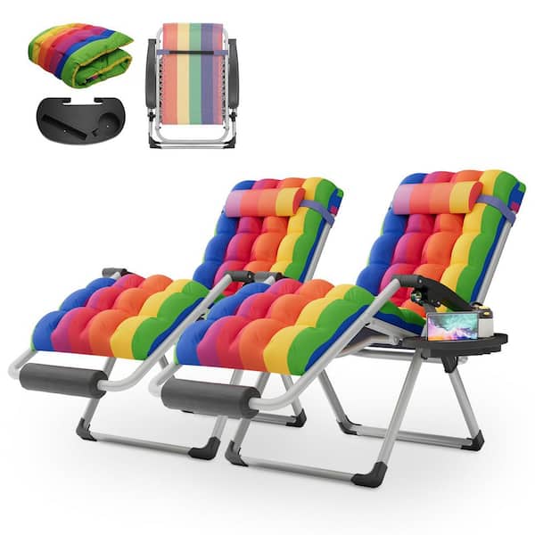 MoNiBloom (Set of 2) Patio Detachable Cushion Zero Gravity Chair