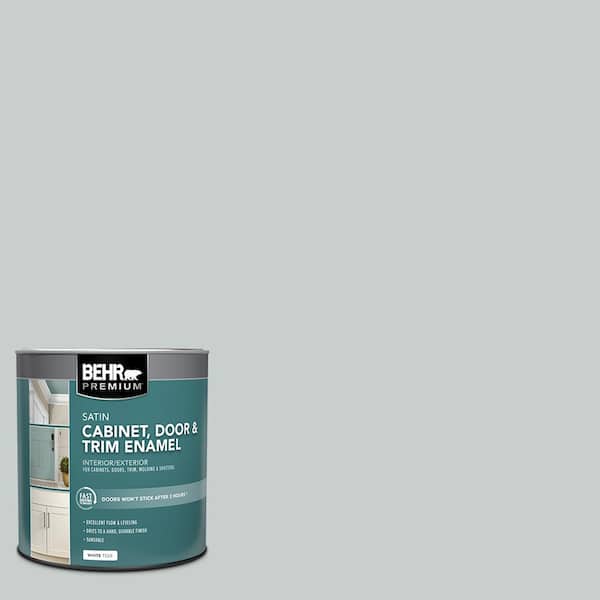 BEHR PREMIUM 1 qt. #720E-2 Light French Gray Satin Enamel Interior/Exterior Cabinet, Door & Trim Paint