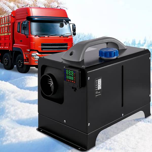 HCALORY Diesel Air Heater, 12V 24V 110-240V 5KW-8KW Trolley Case Parking  Heater with Rubber Wheels, Bluetooth APP Control, for Car Trucks Boat Bus  RV Trailer Motorhomes Camper and Home, Black 