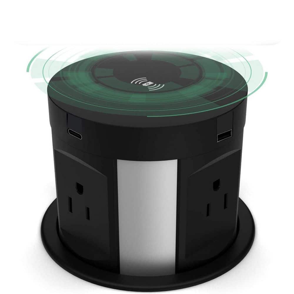 Automatic Pop Up Outlet 4-Outlet 2 USB-A Ports 2 USB-C Ports Surge Protector with Wireless Charger Station price history on PriceWatchPro
