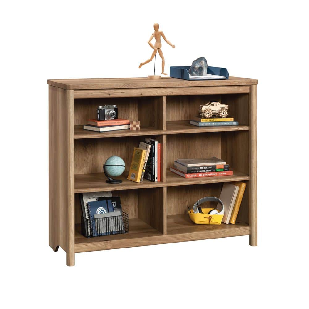 Dover Edge Timber Oak Cubby Storage Bookcase with Adjustable Shelves