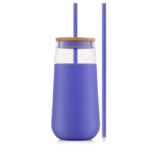 Glass Tumbler Straws & Silicone Sleeve - Purple
